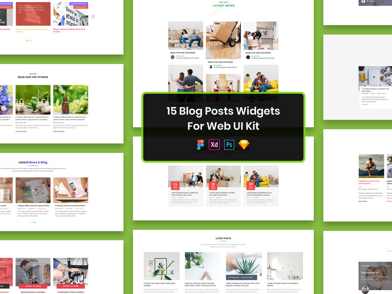 15 Blog Posts Widgets for Web UI Kit