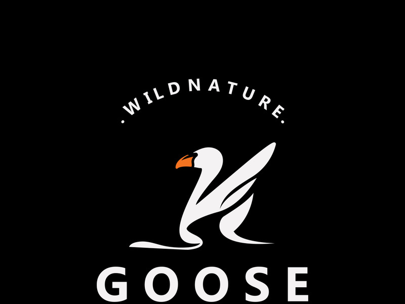 Animal Goose bird nature logo with modern style inspiration. premium design