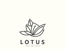 Lotus flower minimalist design, elegance Lotus flower logo template