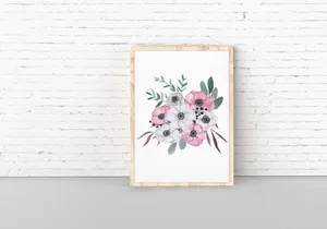 Free Watercolor Anemones Bouquets
