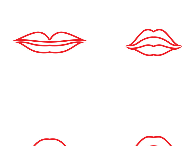 Lips icon cosmetic logo vector template