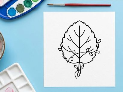 Garis seni minimalis daun. Ilustrasi botani elegan untuk tema ramah lingkungan