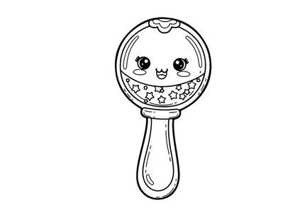 Cute baby pacifier with smiling face vector illustration