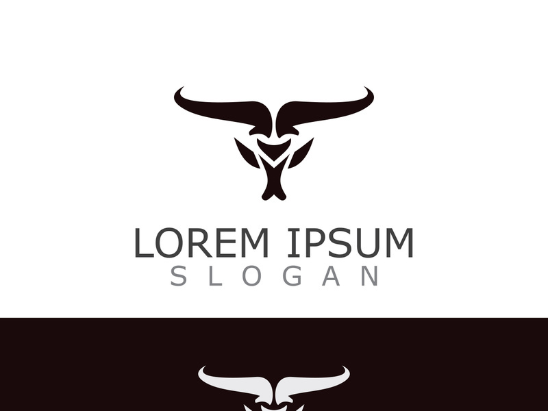 Horns Animal bull simple logo design vector template
