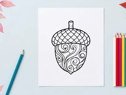 Enfeite decorativo de bolota para decoração de feriados. Artesanato de madeira artístico com padrões intrincados em espiral, perfeito para decorações sazonais e lares festivos...