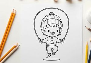 Cute baby hula hoop fun vector illustration flat design
