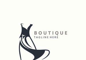 Dress woman logo design beauty fashion for boutique shop vector template vector