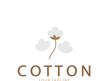 Soft natural organic cotton flower plant logo for cotton plantations, industries,business,textile,clothing and beauty,vector preview picture