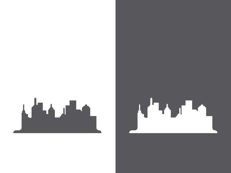 Modern city skyline icon silhouette vector illustration design
