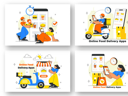 10 Online Food Delivery Apps Illustration