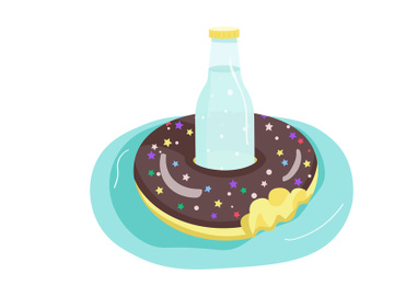 Inflatable donut cartoon vector illustration preview picture