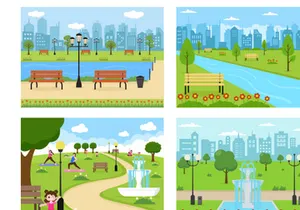 20 City Park Illustration