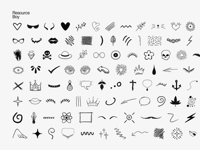 100 Free PNG Hand Drawn Elements