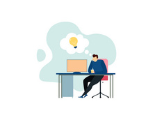 A businessmen thinking about new idea