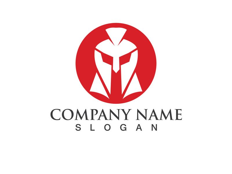 Spartan gladiator helmet logo vector