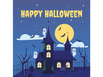 Happy Halloween greeting card template preview picture
