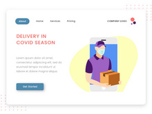 Delivery in covid season vector illustration