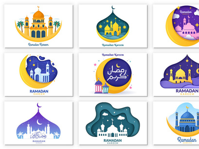 40 Ramadan Kareem Holiday Islamic Illustration