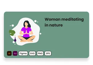 Woman meditating in nature.