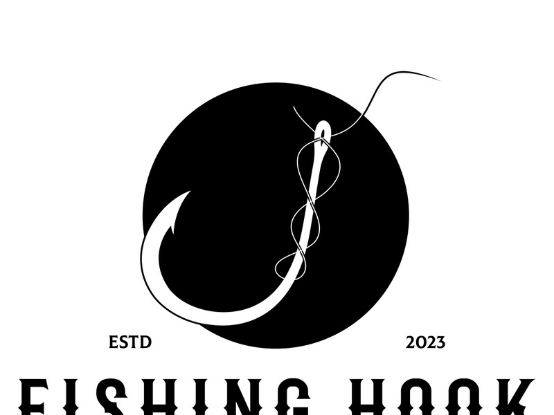 fishing hook logo design, fishing bait, fishing shop, tournament, angler, fishing community