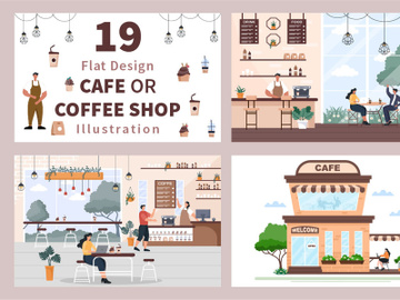 19 Cafe or Coffee Shop Illustration preview picture