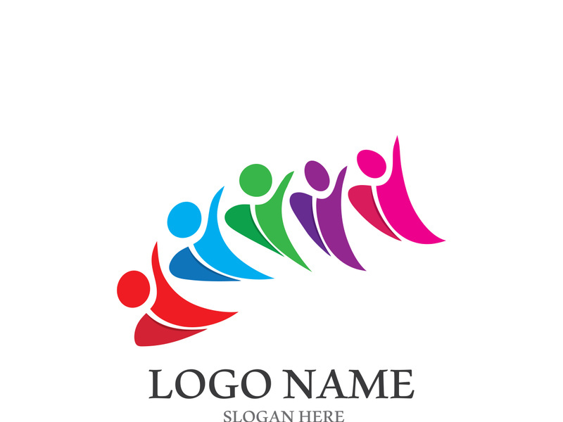 people group and community logo icon illustration design vector