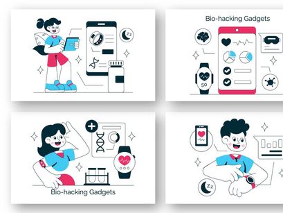 10 Bio Hacking Gadgets Illustration