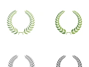 Logos of green Tree leaf ecology
