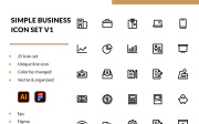 Simple Business Icon Set V1