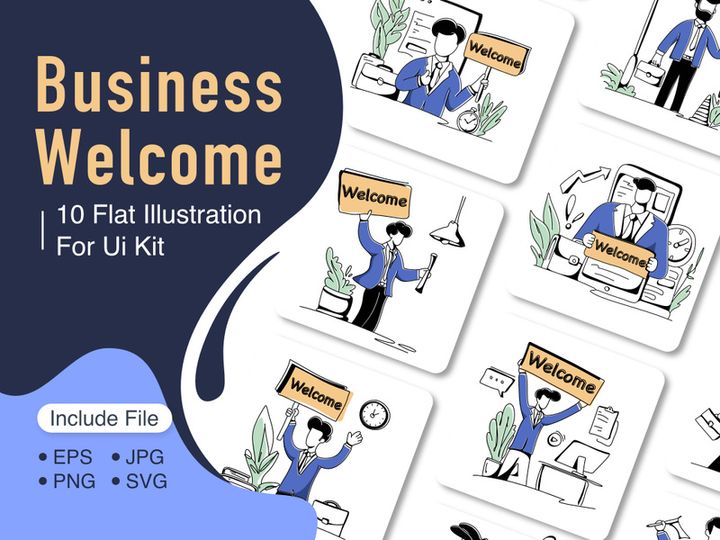 Modern Business Welcome flat illustration