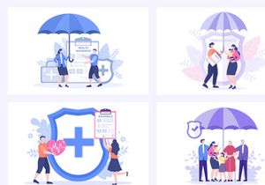 16 Life Insurance Flat Design Illustration