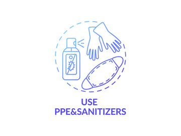 Using PPE and sanitizers concept icon preview picture