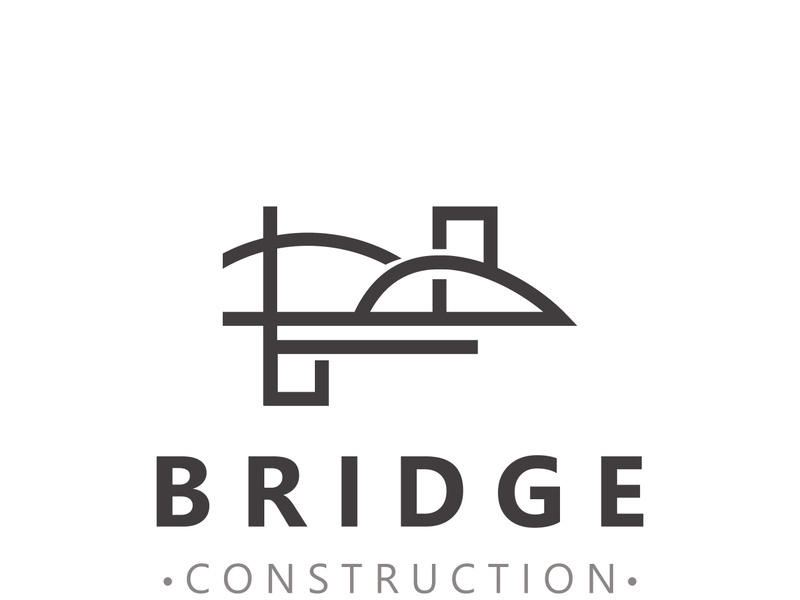Minimalist Bridge logo suitable for building and construction workers vector design
