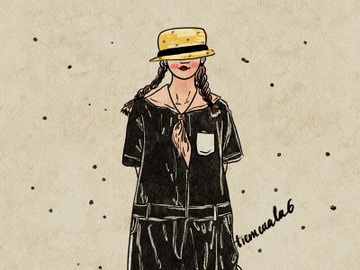 Illustration painting images girl fashion preview picture