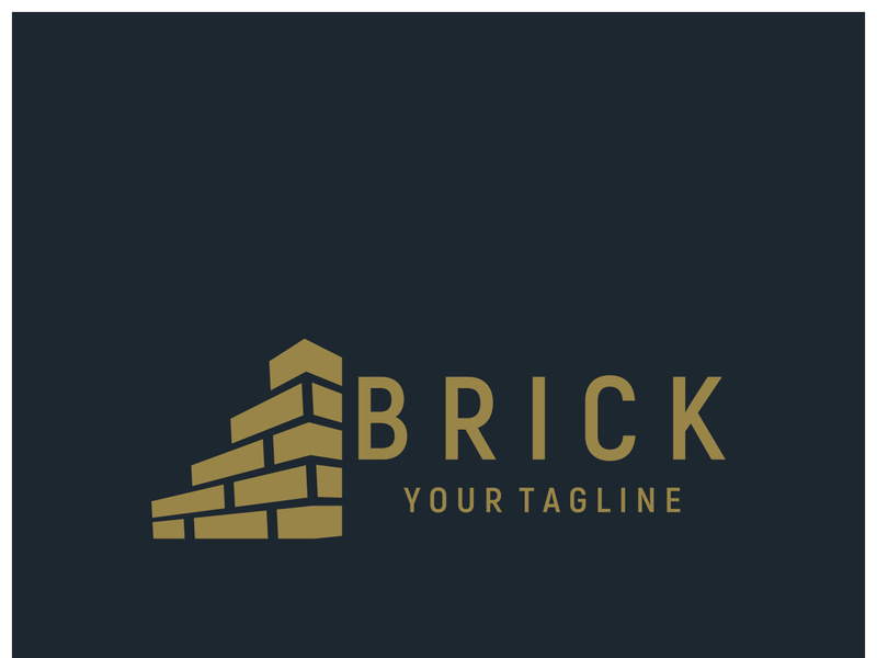creative brick logo designs for buildings, architectural buildings, civil engineering, building materials shops