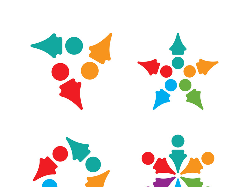 Community, network and social icon design template