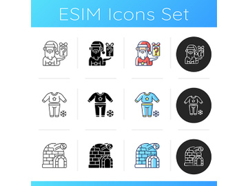 Christmas entertainment icons set preview picture