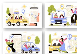 9 Ride Sharing Services Illustration