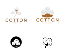 Soft natural organic cotton flower plant logo for cotton plantations, industries,business,textile,clothing and beauty,vector