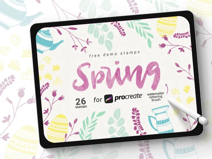 Free Demo Spring Stamps For Procreate