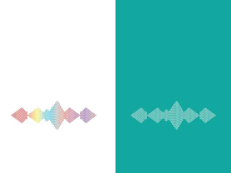 Sound waves logo background modern music vector image