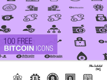The Free Bitcoin Icon Set (100 Icons, SVG & JPG) preview picture
