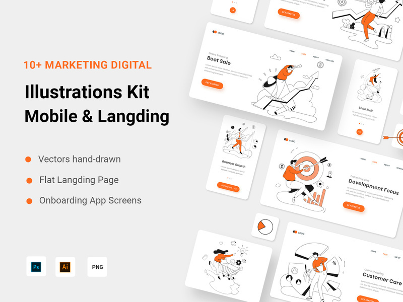 Marketing Digital Illustration Kit
