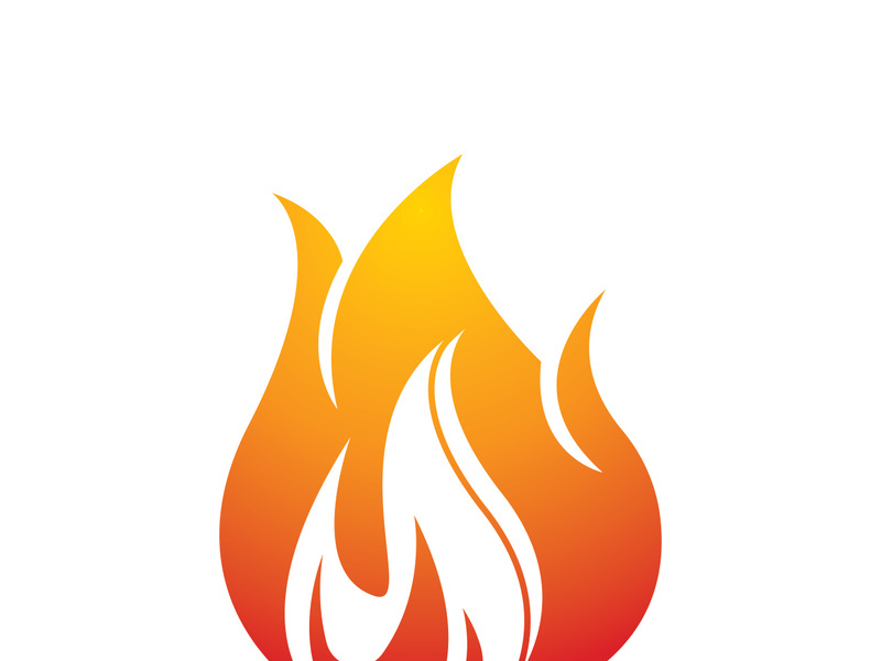 Fire logo design illustration and fire symbol icon vector