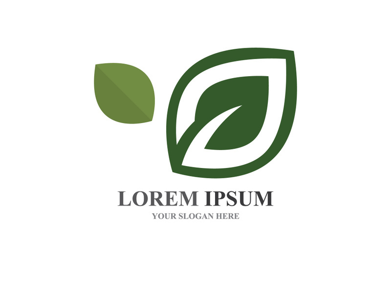 Eco leaf green tree logo template