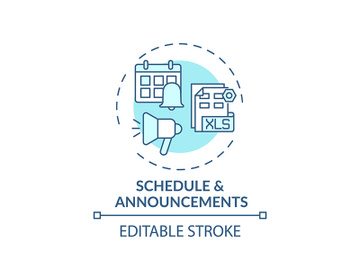 Schedule and announcements concept icon preview picture