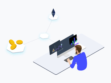Trade Cryptocurrency Isometric Graphic preview picture