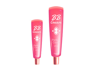 Pink BB cream realistic product vector design preview picture