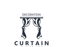 Curtain logo decoration style minimalist elegant vector design illustration