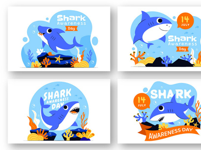 10 Shark Awareness Day Illustration